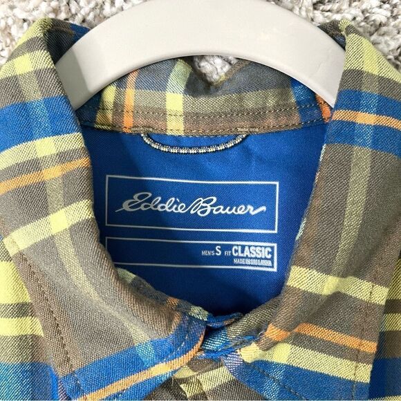 Eddie Bauer Shirt Men’s S Antique Plaid Ultimate Expedition Flex Classic Flannel - Picture 3 of 10